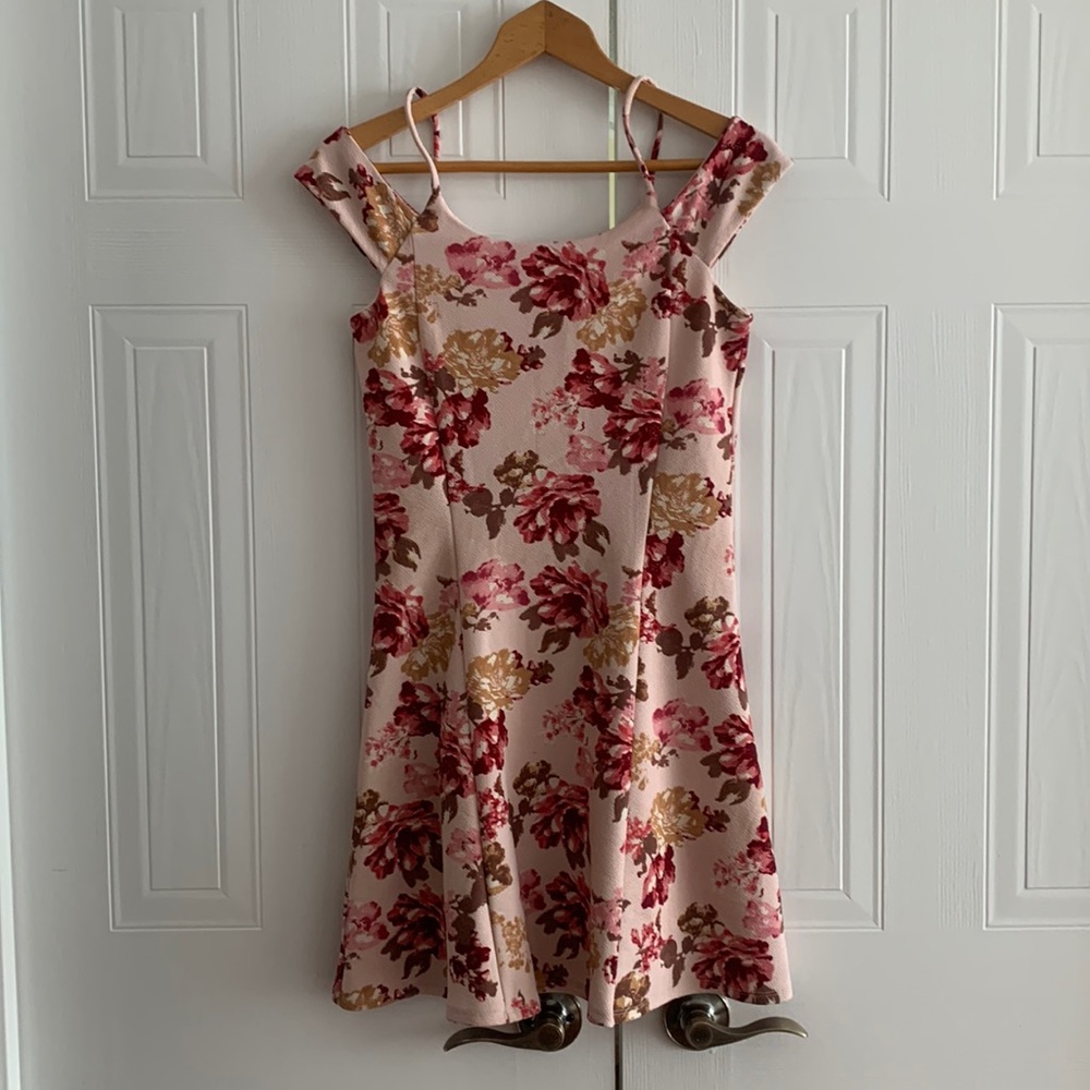 Summer Asymmetrical Pink Floral Dress